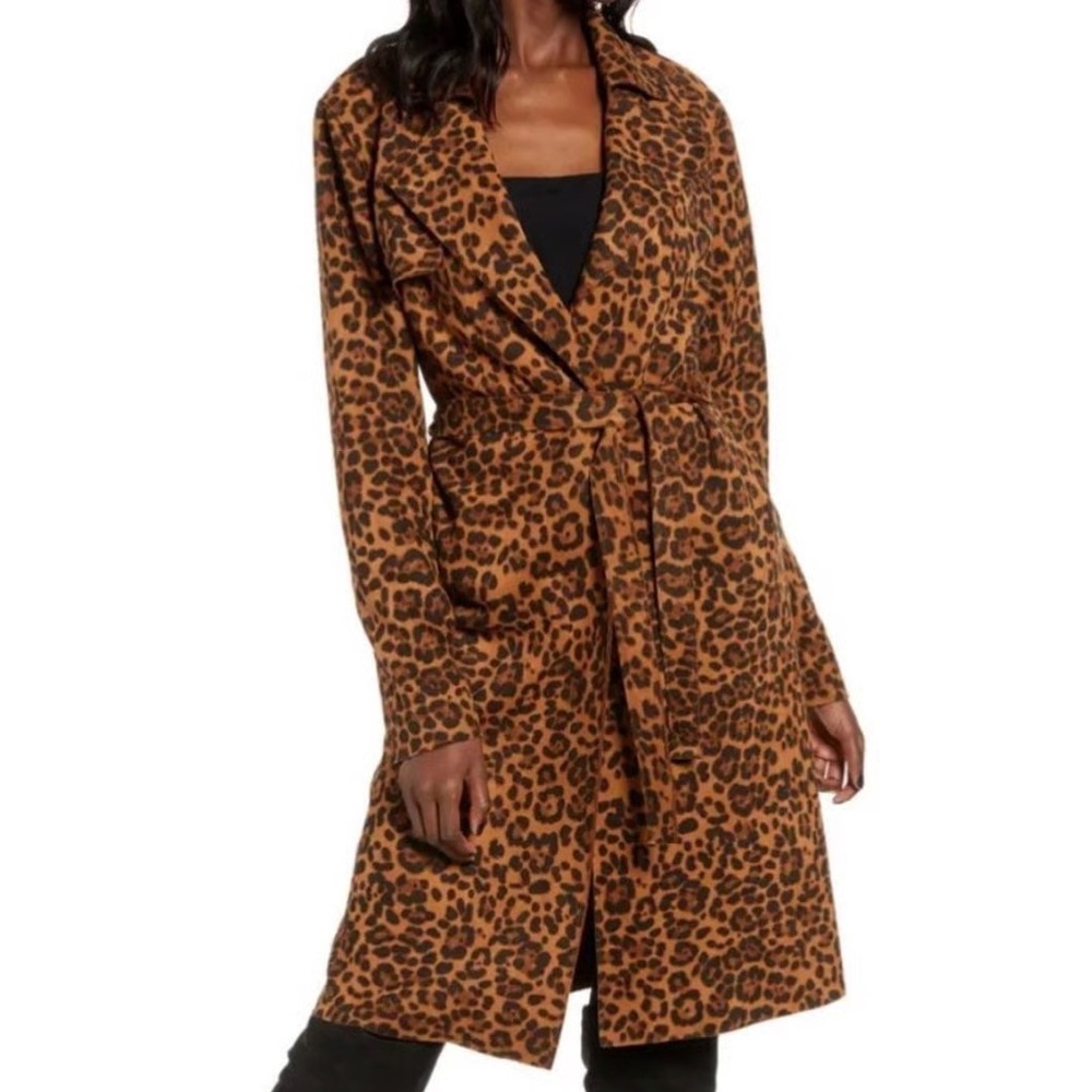 Blank NYC Leopard Print Trench Coat